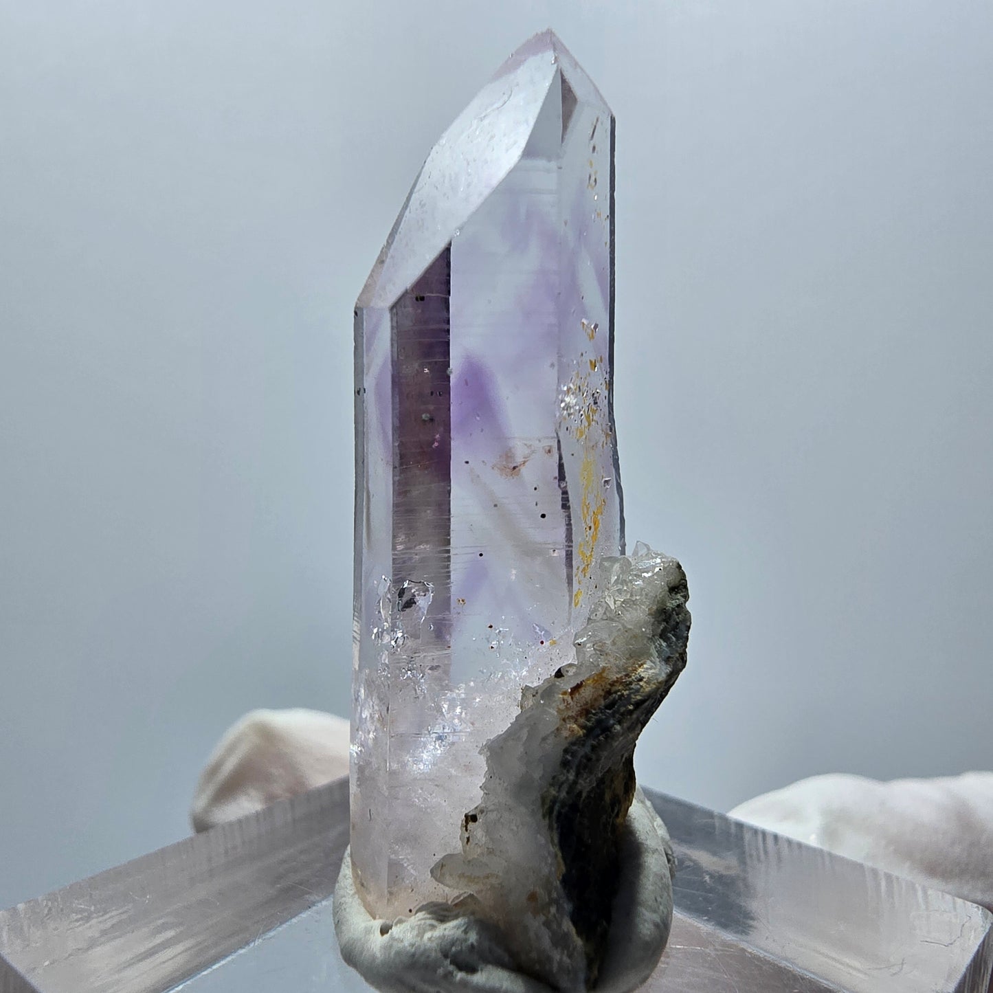 Klare Lemurian Phantom Amethyst Spitze Goboboseb Namibia 34*12*11mm #12883