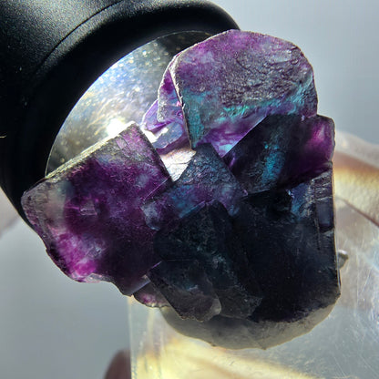 Seltene Phantom Fluorit Würfel Stufe, blau lila grün Okorusu, Namibia 25*24*17mm #12886