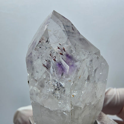 Harlekin Phantom Amethyst mit Prehnit Streep Mine Goboboseb Namibia 47*29*19mm #12911