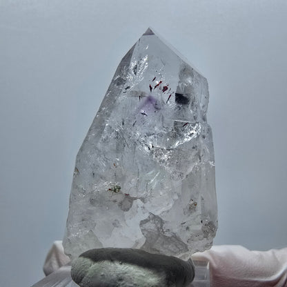 Harlekin Phantom Amethyst mit Prehnit Streep Mine Goboboseb Namibia 47*29*19mm #12911