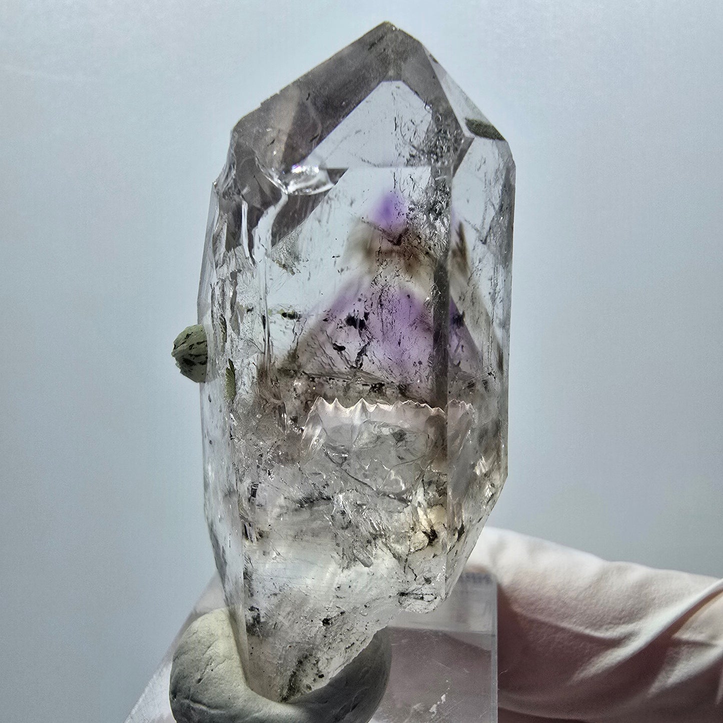 Enhydro Phantom Amethyst mit Prehnit, 2x Blase Streep Mine, Namibia 53*25*24mm #12915