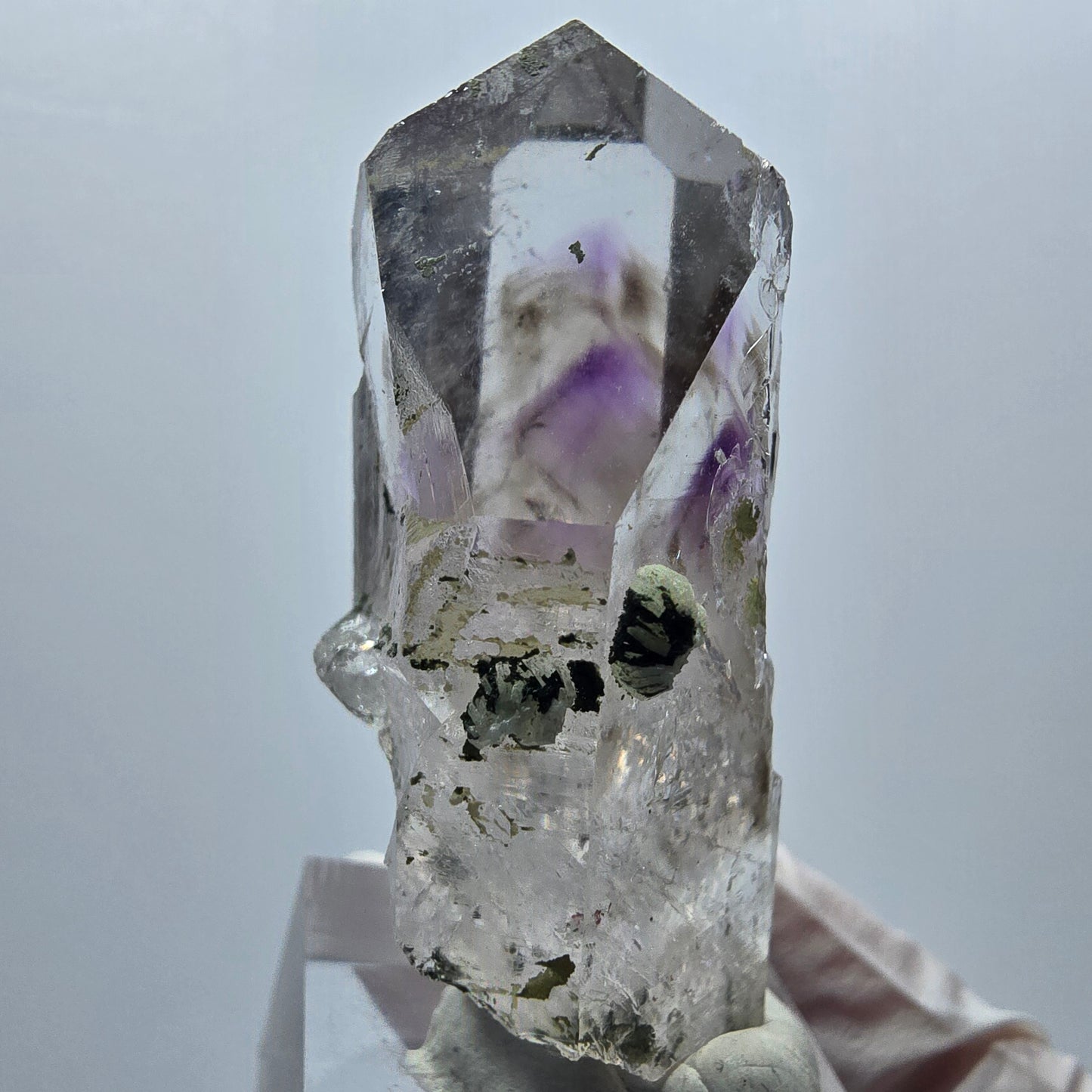 Enhydro Phantom Amethyst mit Prehnit, 2x Blase Streep Mine, Namibia 53*25*24mm #12915