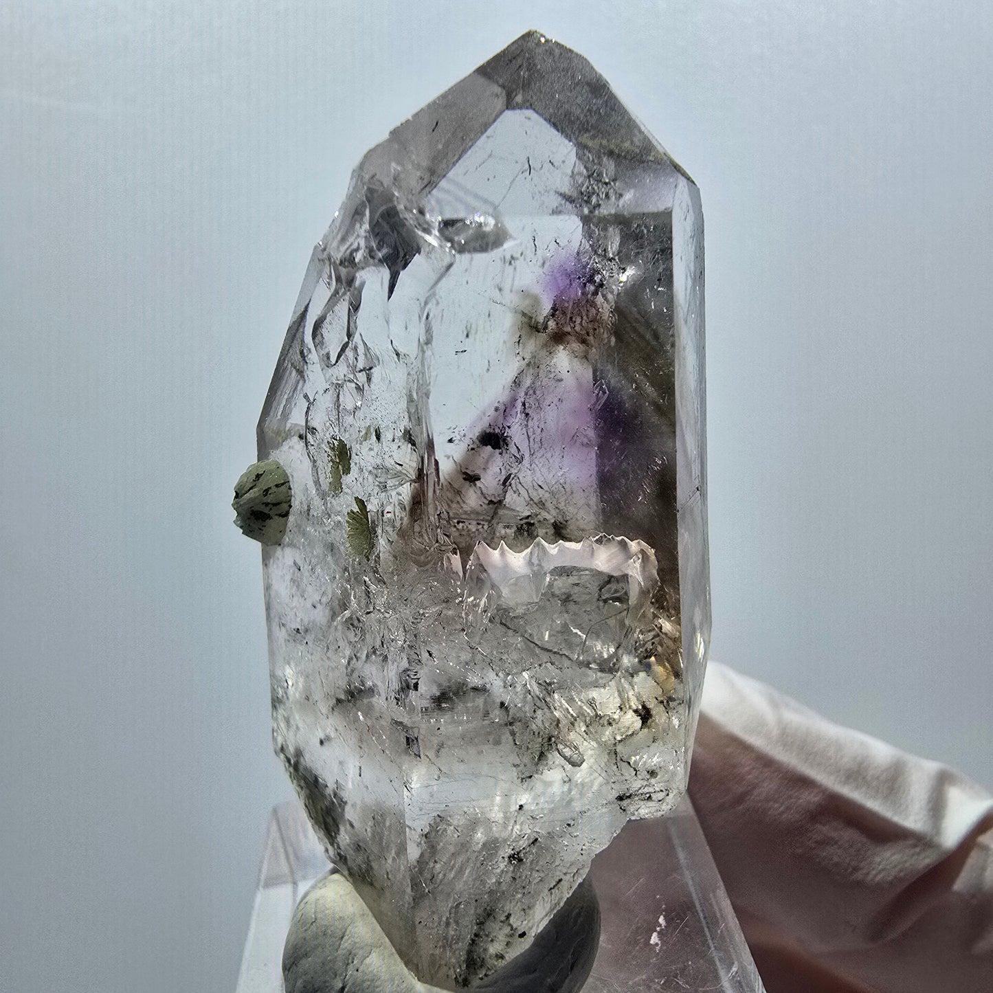 Enhydro Phantom Amethyst mit Prehnit, 2x Blase Streep Mine, Namibia 53*25*24mm #12915