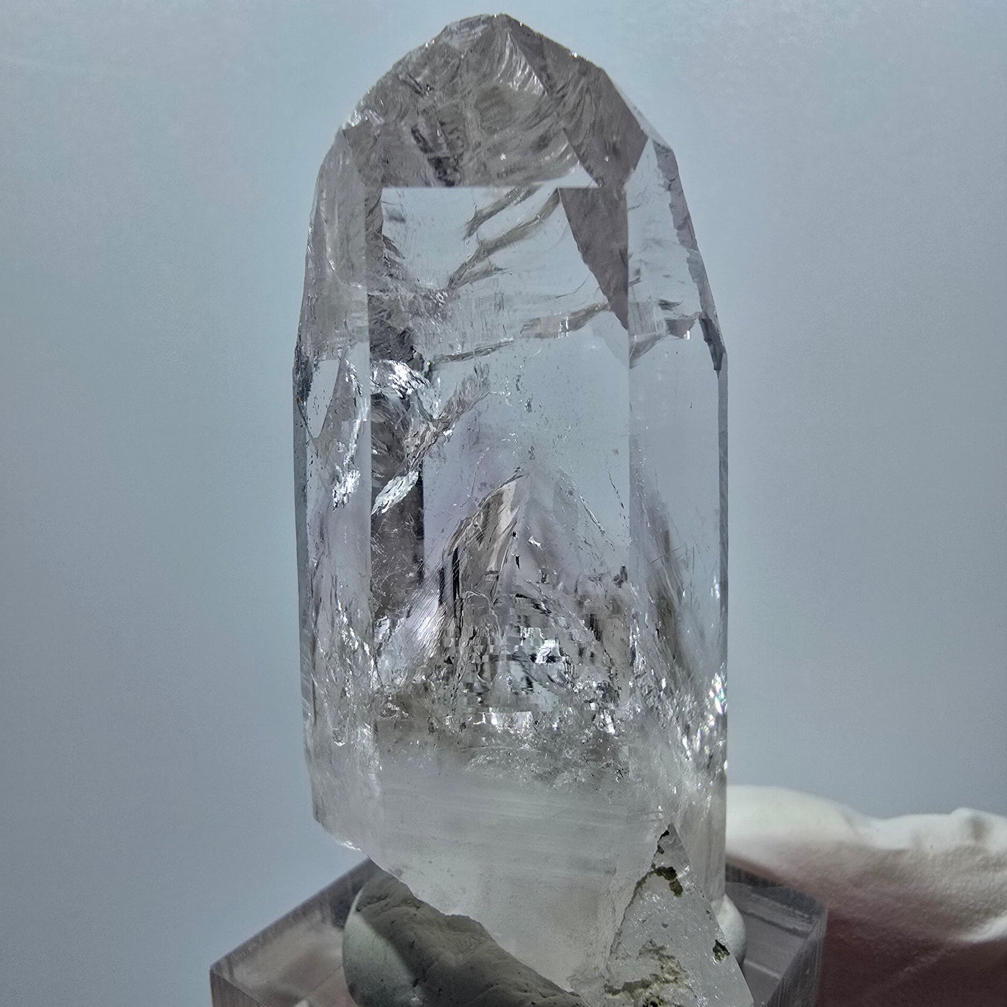 Klare Lemurian Phantom Amethyst Kristall Spitze Streep Mine Namibia 56*28*25mm #12919