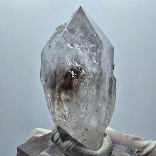 Skelett Phantom Amethyst mit Prehnit Streep Mine Goboboseb Namibia 51*25*25mm #12924