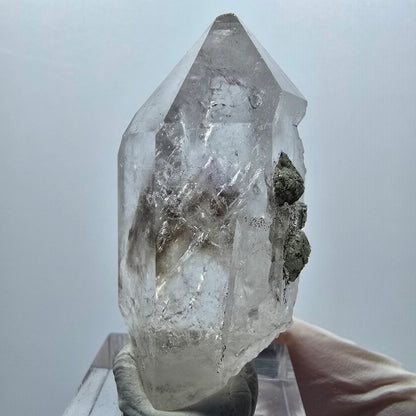Skelett Phantom Amethyst mit Prehnit Streep Mine Goboboseb Namibia 51*25*25mm #12924