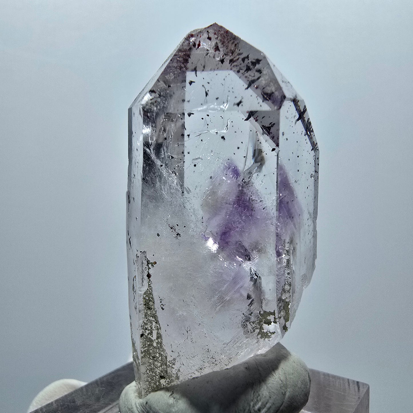 Enhydro Harlekin Skelett Phantom Amethyst, 1x Blase Streep Mine, Namibia 42*17*15mm #12925