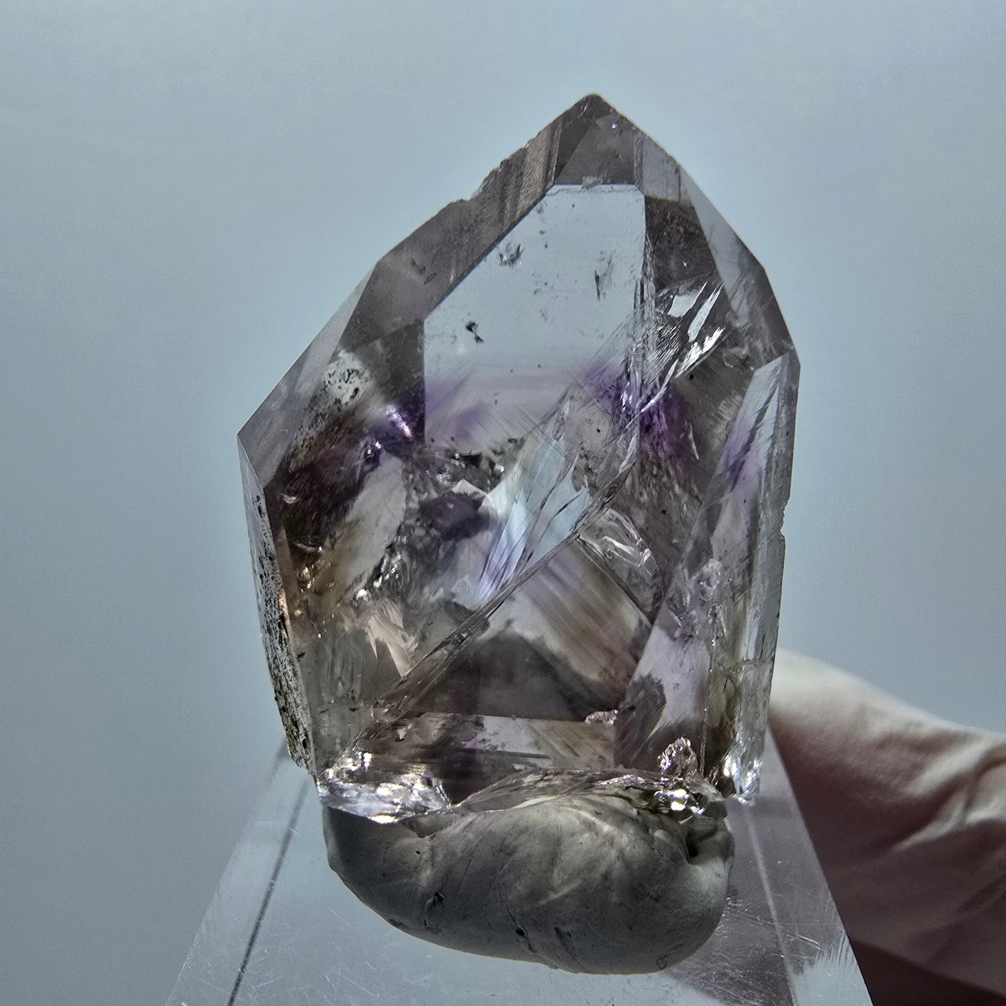 Enhydro Phantom Amethyst mit Hämatit, 1x Blase Streep Mine Goboboseb Namibia 36*24*22mm #12926