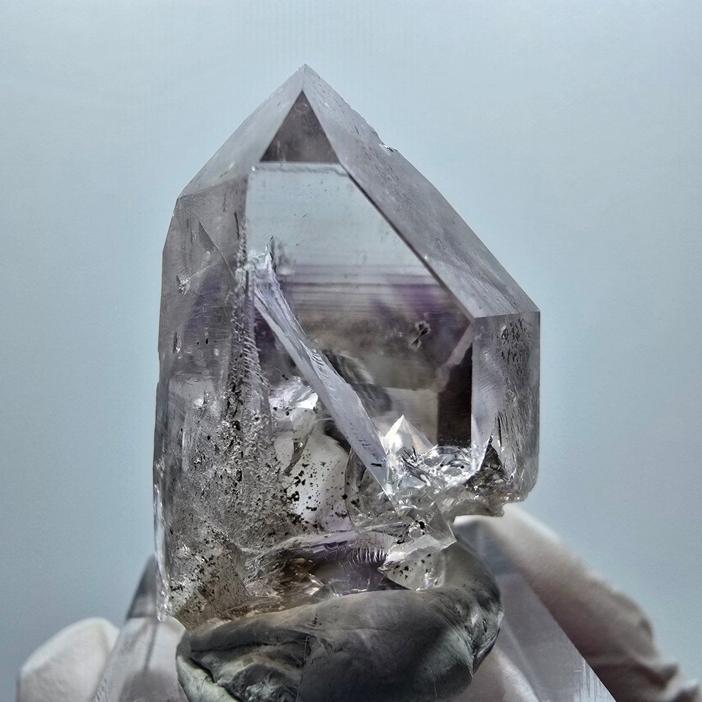 Enhydro Phantom Amethyst mit Hämatit, 1x Blase Streep Mine Goboboseb Namibia 36*24*22mm #12926