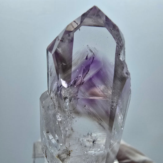 Enhydro Harlekin Phantom Amethyst mit Analcim, 1x Blase Streep Mine, Namibia 48*21*17mm #12927