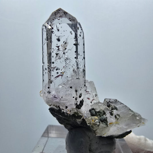 Enhydro Lemurian Phantom Amethyst mit Hämatit, 1x Blase Streep Mine, Namibia 42*32*18mm #12932