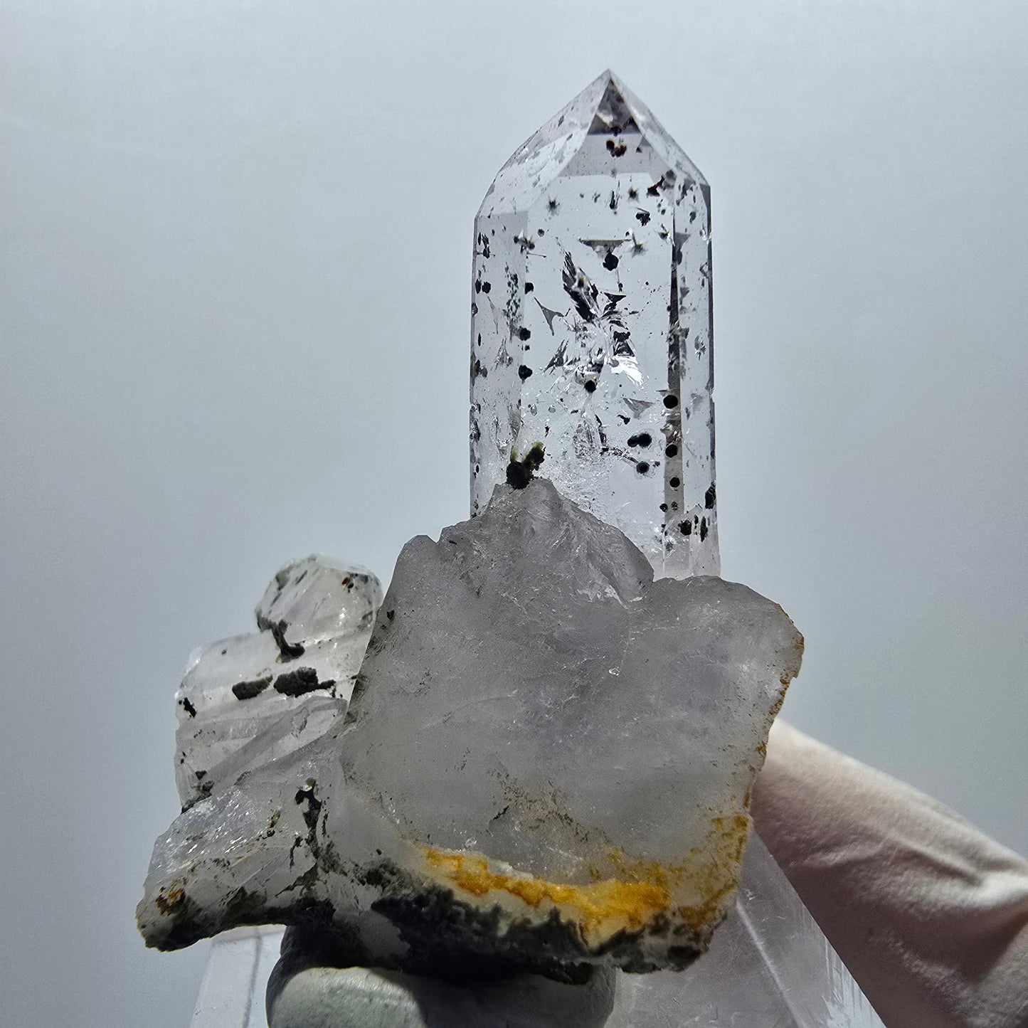 Enhydro Lemurian Phantom Amethyst mit Hämatit, 1x Blase Streep Mine, Namibia 42*32*18mm #12932