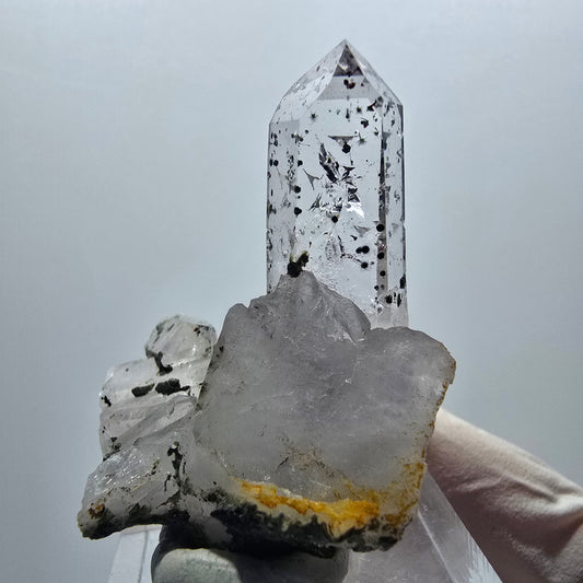 Enhydro Lemurian Phantom Amethyst mit Hämatit, 1x Blase Streep Mine, Namibia 42*32*18mm #12932