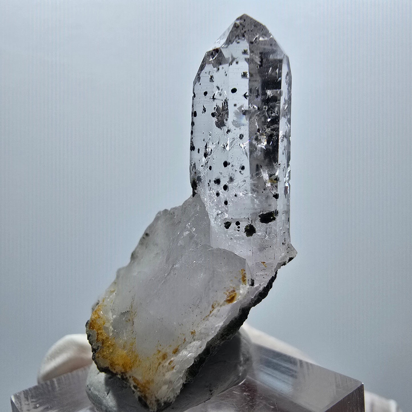 Enhydro Lemurian Phantom Amethyst mit Hämatit, 1x Blase Streep Mine, Namibia 42*32*18mm #12932