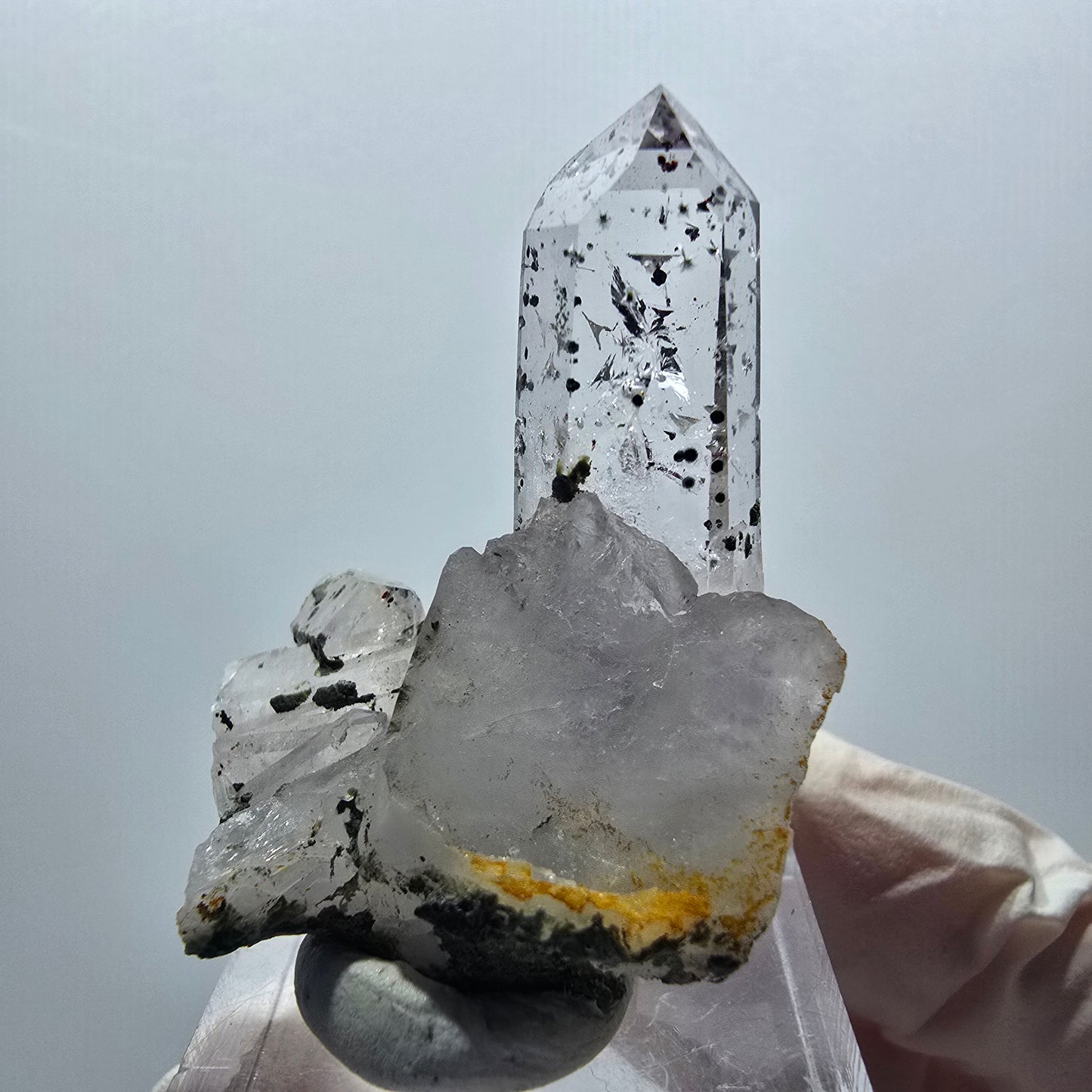 Enhydro Lemurian Phantom Amethyst mit Hämatit, 1x Blase Streep Mine, Namibia 42*32*18mm #12932