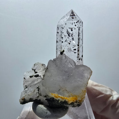 Enhydro Lemurian Phantom Amethyst mit Hämatit, 1x Blase Streep Mine, Namibia 42*32*18mm #12932