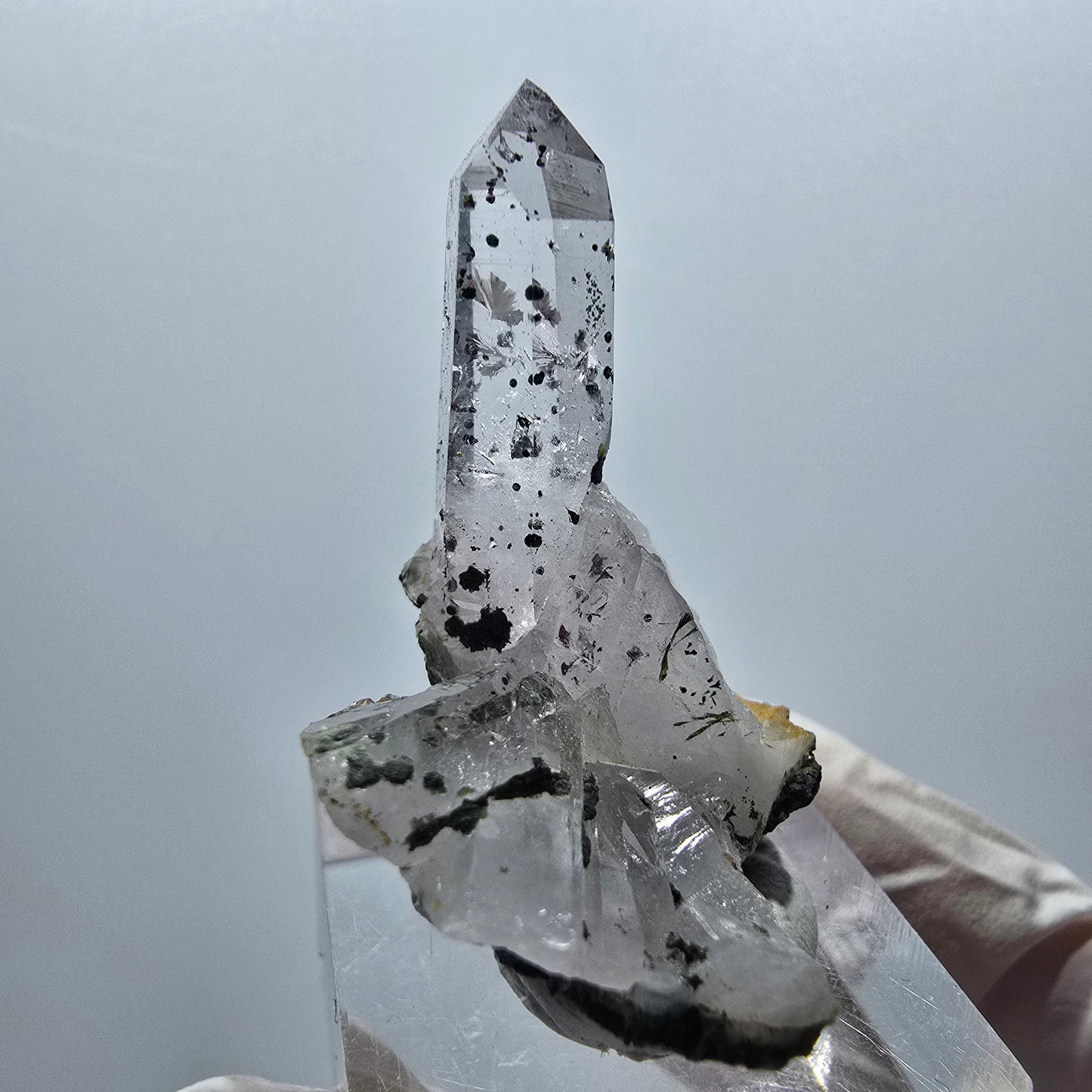 Enhydro Lemurian Phantom Amethyst mit Hämatit, 1x Blase Streep Mine, Namibia 42*32*18mm #12932