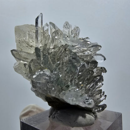 Starburst Quarz mit Calcit Würfel, Chlorit Stufe Streep Mine, Namibia 48*33*30mm #12934