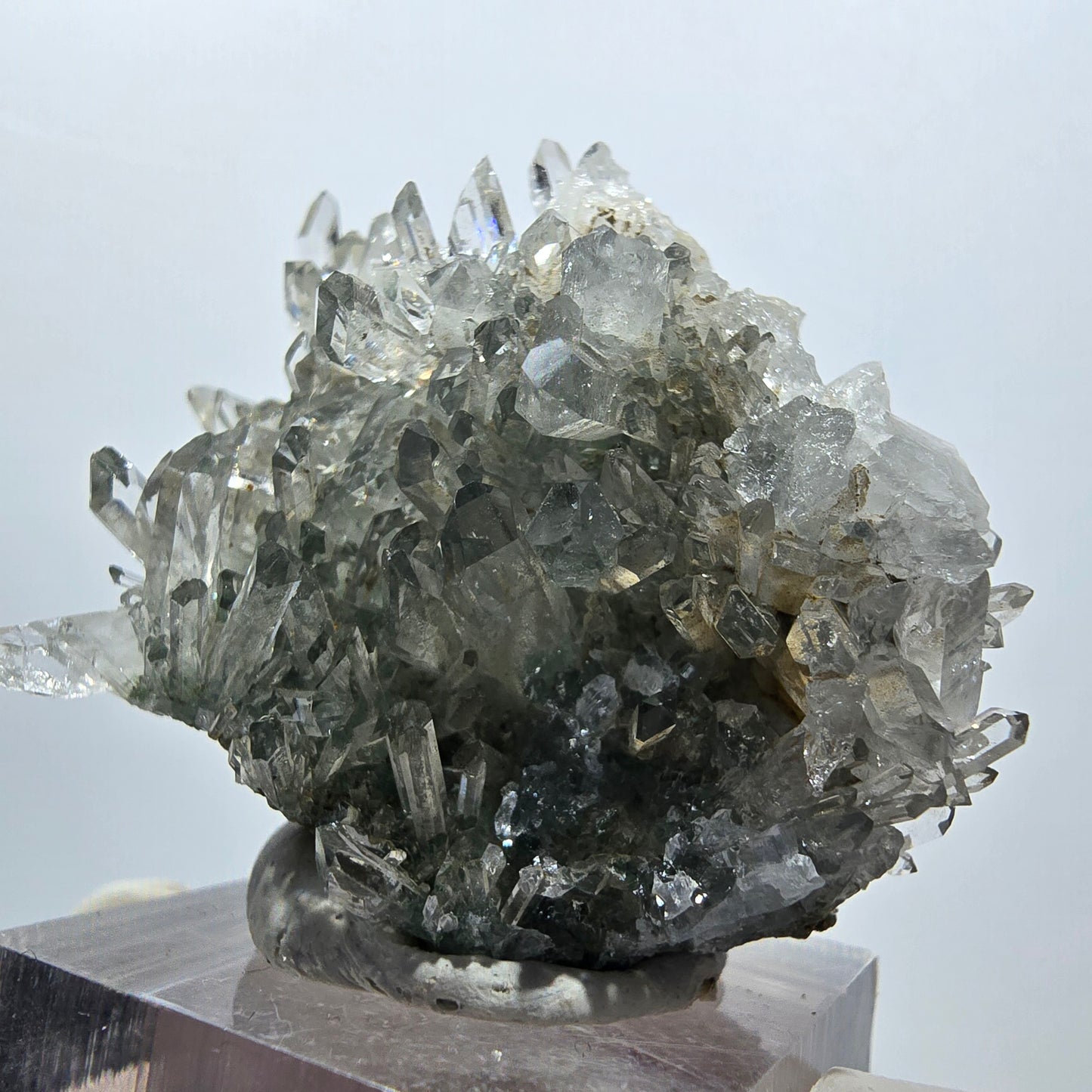 Starburst Quarz mit Calcit Würfel, Chlorit Stufe Streep Mine, Namibia 48*33*30mm #12934