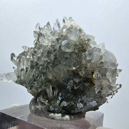 Starburst Quarz mit Calcit Würfel, Chlorit Stufe Streep Mine, Namibia 48*33*30mm #12934