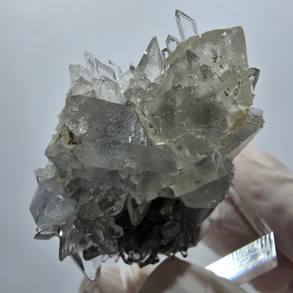 Starburst Quarz mit Calcit Würfel, Chlorit Stufe Streep Mine, Namibia 48*33*30mm #12934
