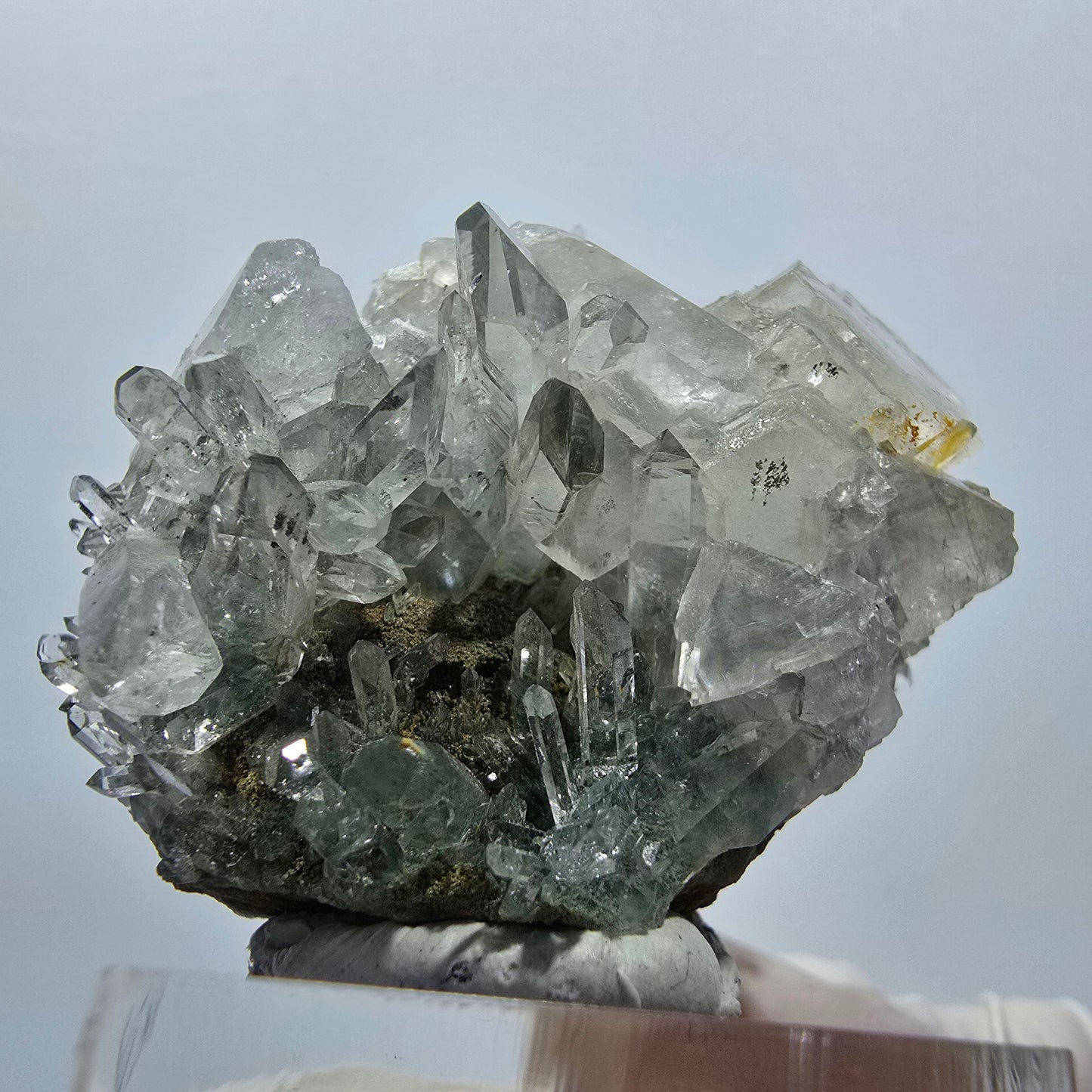 Starburst Quarz mit Calcit Würfel, Chlorit Stufe Streep Mine, Namibia 48*33*30mm #12934