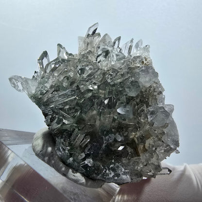 Starburst Quarz mit Calcit Würfel, Chlorit Stufe Streep Mine, Namibia 48*33*30mm #12934