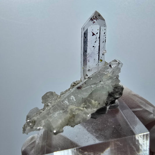 Harlekin Quarz mit Analcim, Epidot, Prehnit Streep Mine Goboboseb Namibia 37*25*24mm #12935