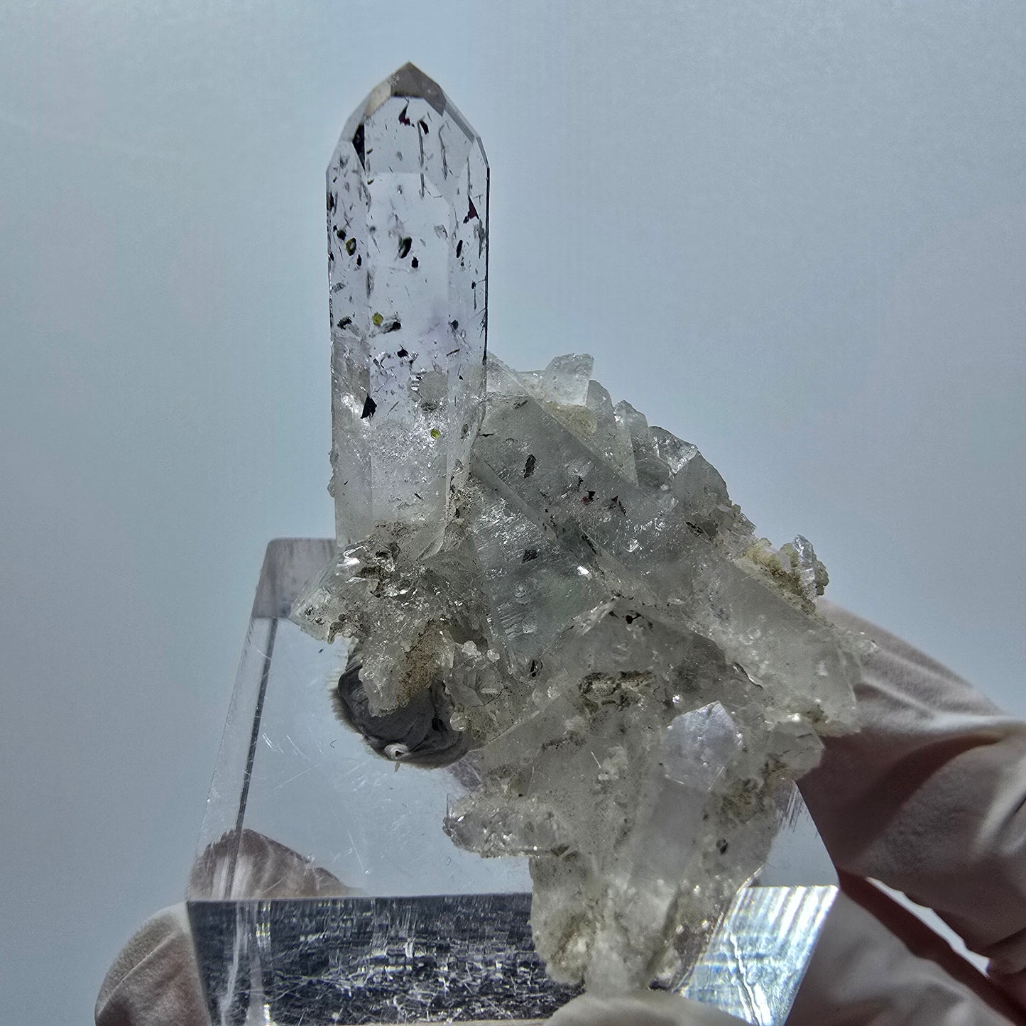Harlekin Quarz mit Analcim, Epidot, Prehnit Streep Mine Goboboseb Namibia 37*25*24mm #12935