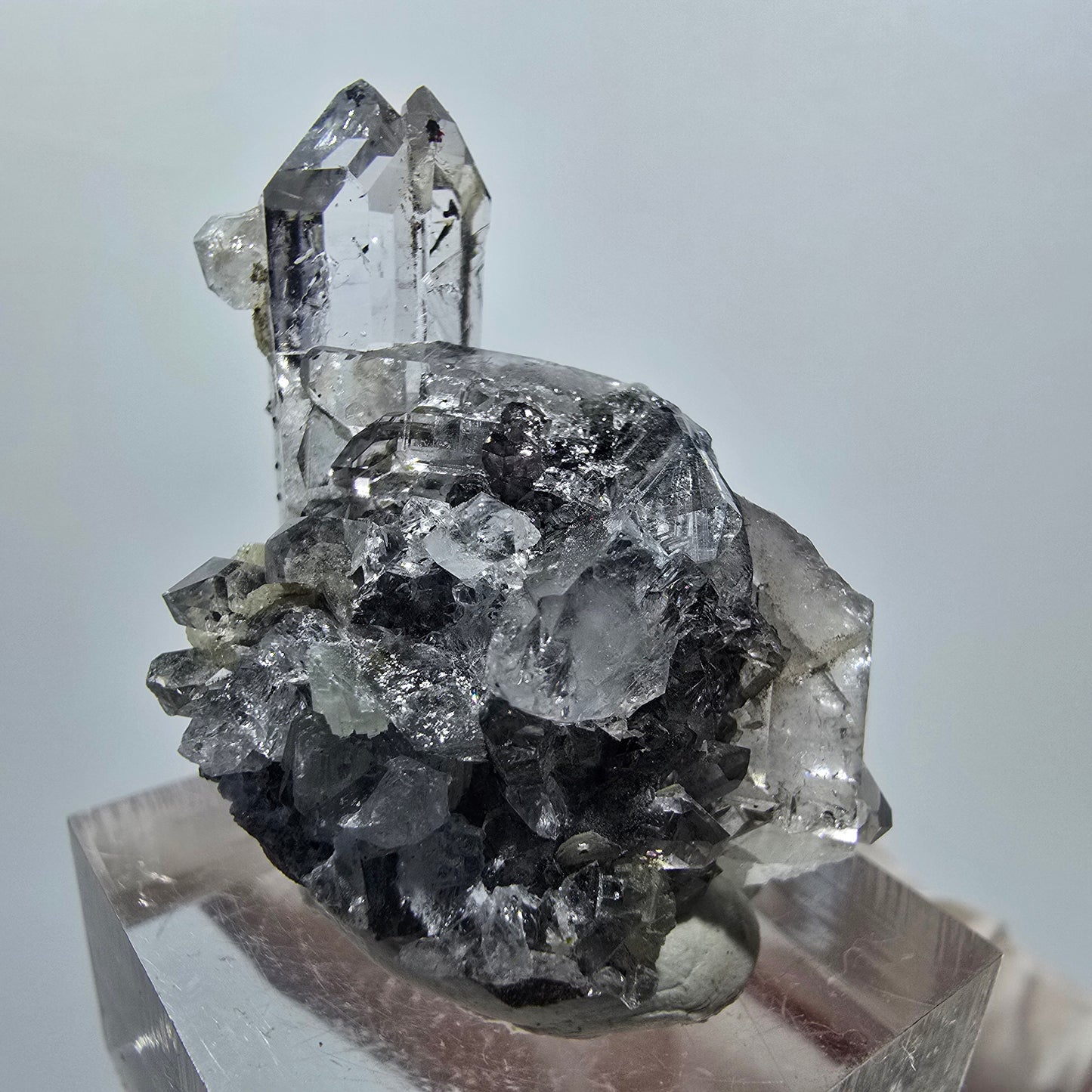 Harlekin Quarz mit Analcim, Epidot, Prehnit auf Matrix Streep Mine, Namibia 31*31*29mm #12936