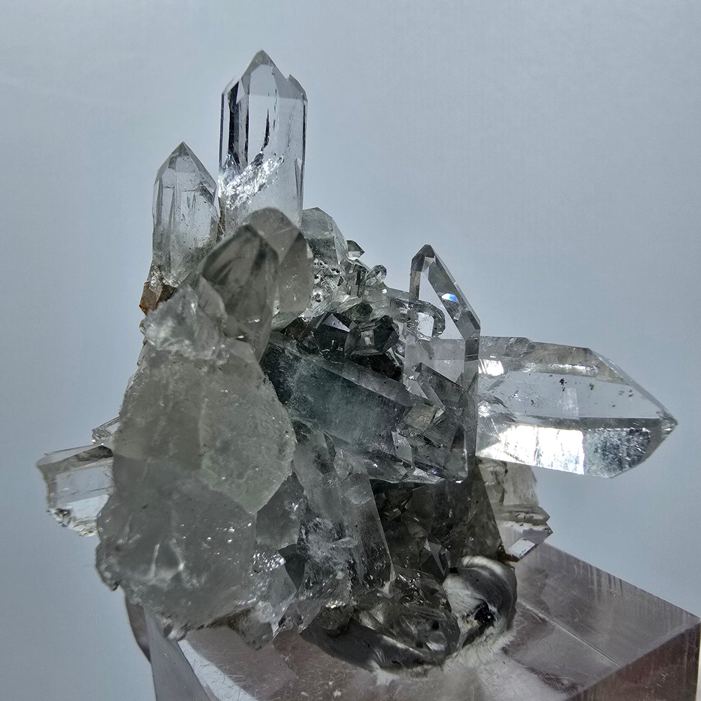 Starburst Quarz mit Calcit Würfel, Chlorit Stufe Streep Mine, Namibia 39*35*34mm #12937