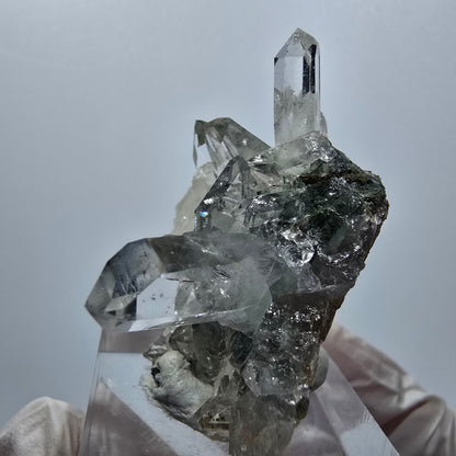 Starburst Quarz mit Calcit Würfel, Chlorit Stufe Streep Mine, Namibia 39*35*34mm #12937