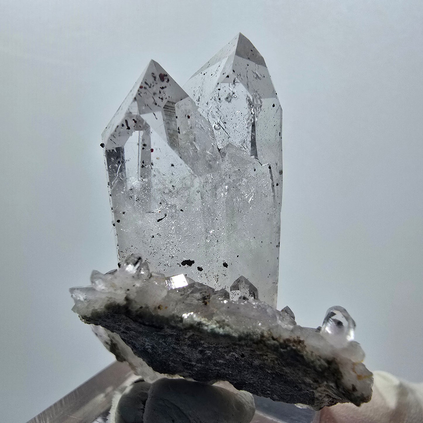 Enhydro Amethyst Doppelender mit Hämatit, 1x Blase Streep Mine, Namibia 45*36*23mm #12938