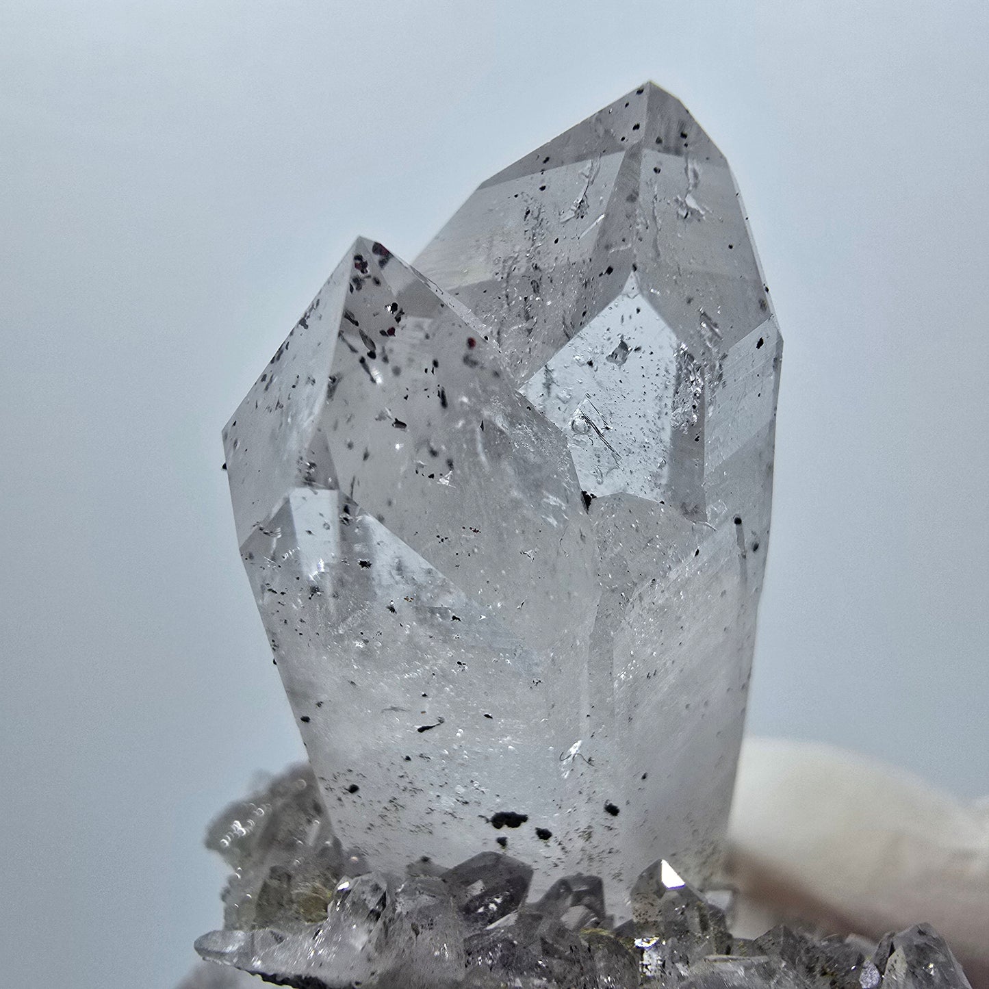 Enhydro Amethyst Doppelender mit Hämatit, 1x Blase Streep Mine, Namibia 45*36*23mm #12938