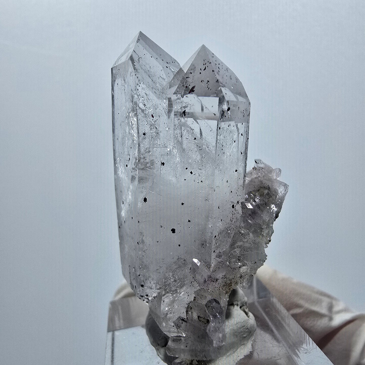 Enhydro Amethyst Doppelender mit Hämatit, 1x Blase Streep Mine, Namibia 45*36*23mm #12938