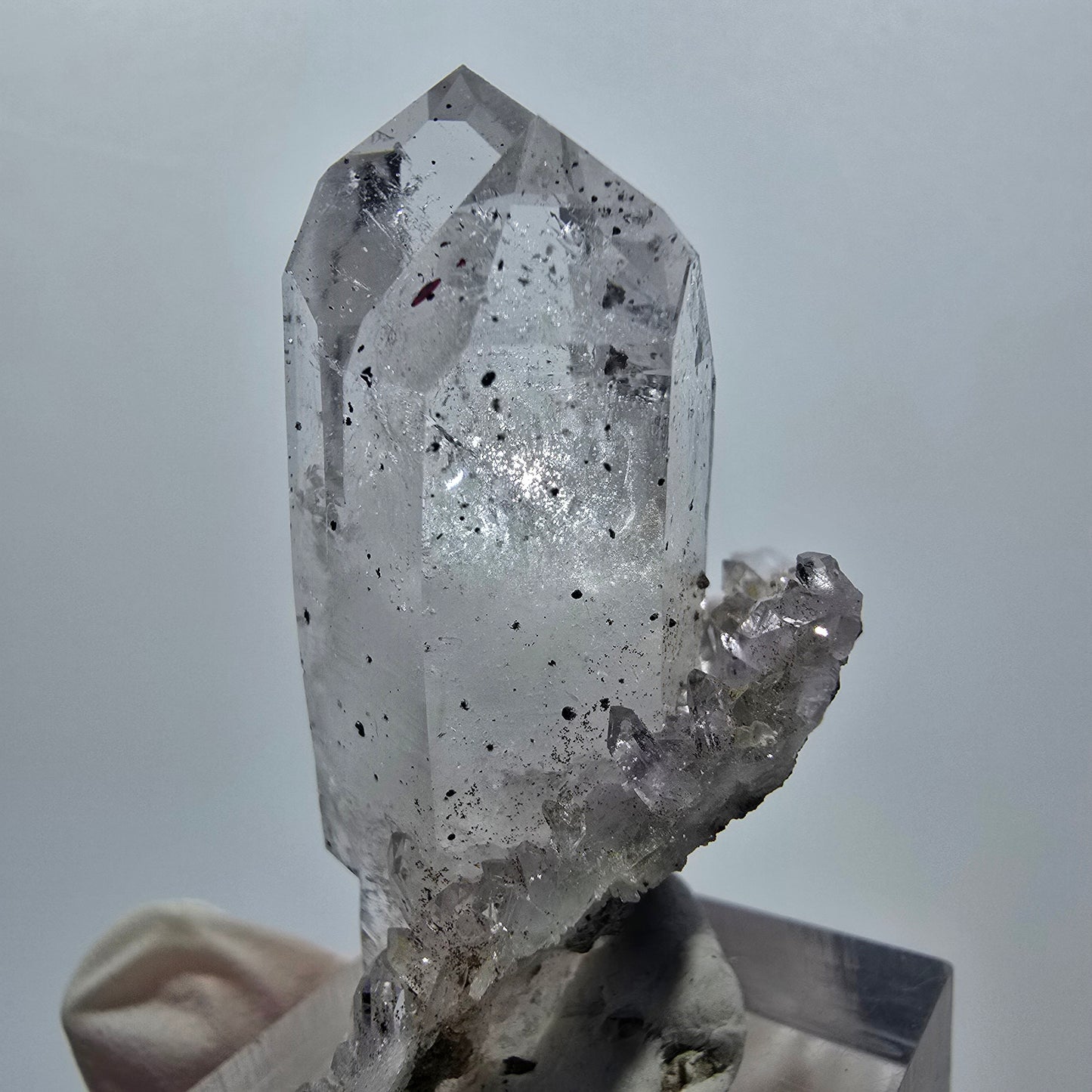 Enhydro Amethyst Doppelender mit Hämatit, 1x Blase Streep Mine, Namibia 45*36*23mm #12938