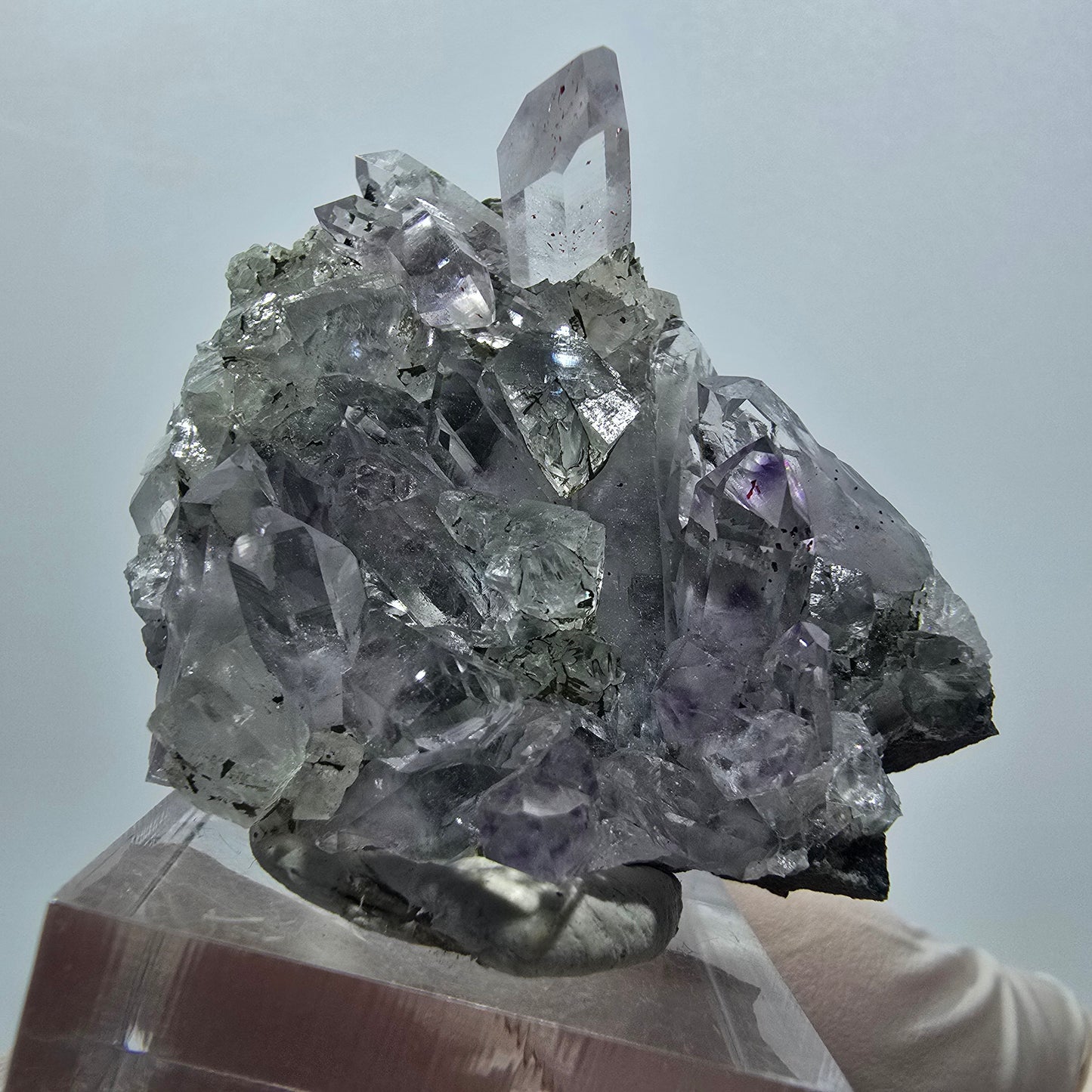 Harlekin Starburst Phantom Amethyst, Calcit auf Matrix Streep Mine, Namibia 45*37*25mm #12939