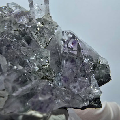 Harlekin Starburst Phantom Amethyst, Calcit auf Matrix Streep Mine, Namibia 45*37*25mm #12939