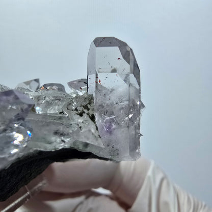 Harlekin Starburst Phantom Amethyst, Calcit auf Matrix Streep Mine, Namibia 45*37*25mm #12939