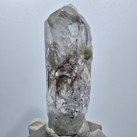 Skelett Phantom Amethyst mit Prehnit Streep Mine Goboboseb Namibia 69*33*22mm #12941