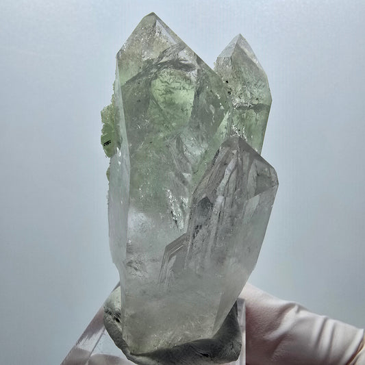Sehr klare Lemurian Quarz Prehnit Stufe Streep Mine Goboboseb Namibia 58*32*26mm #12943