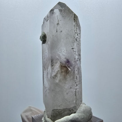 Skelett Phantom Amethyst mit Prehnit Streep Mine Goboboseb Namibia 68*26*22mm #12945