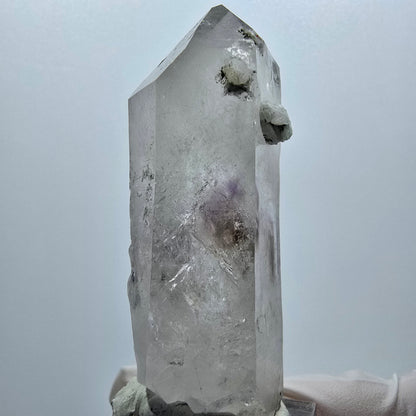 Skelett Phantom Amethyst mit Prehnit Streep Mine Goboboseb Namibia 68*26*22mm #12945
