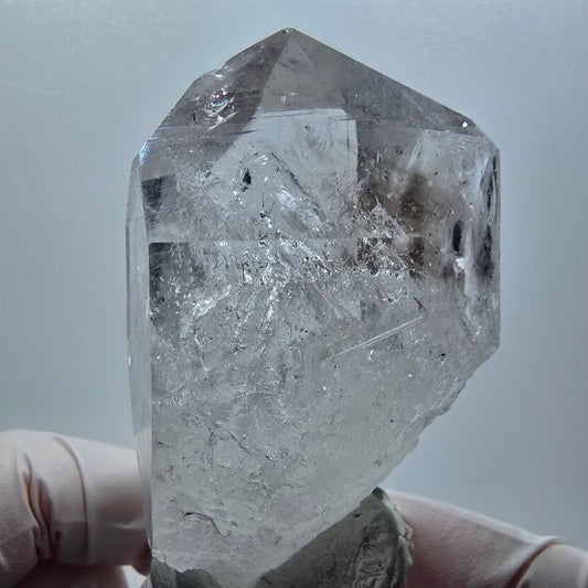 Enhydro Lemurian Phantom Rauchquarz mit Prehnit, 1x Blase Streep Mine Namibia 63*40*32mm #12947