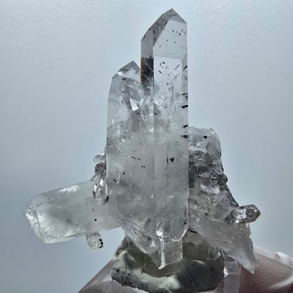 Harlekin Lemurian Skelett Rauchquarz Doppelender Stufe Streep Mine, Namibia 56*51*29mm #12948