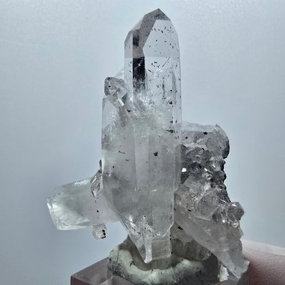Harlekin Lemurian Skelett Rauchquarz Doppelender Stufe Streep Mine, Namibia 56*51*29mm #12948
