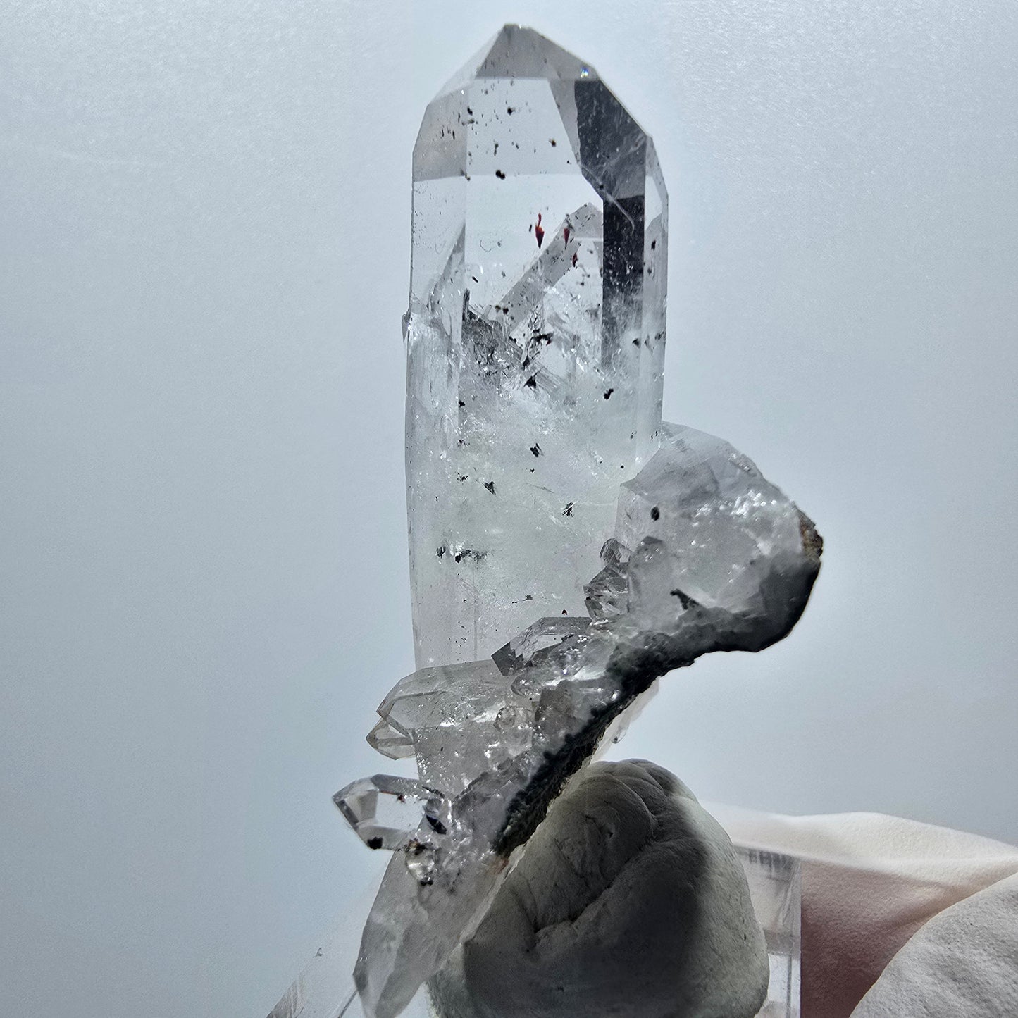 Harlekin Lemurian Skelett Rauchquarz Doppelender Stufe Streep Mine, Namibia 56*51*29mm #12948