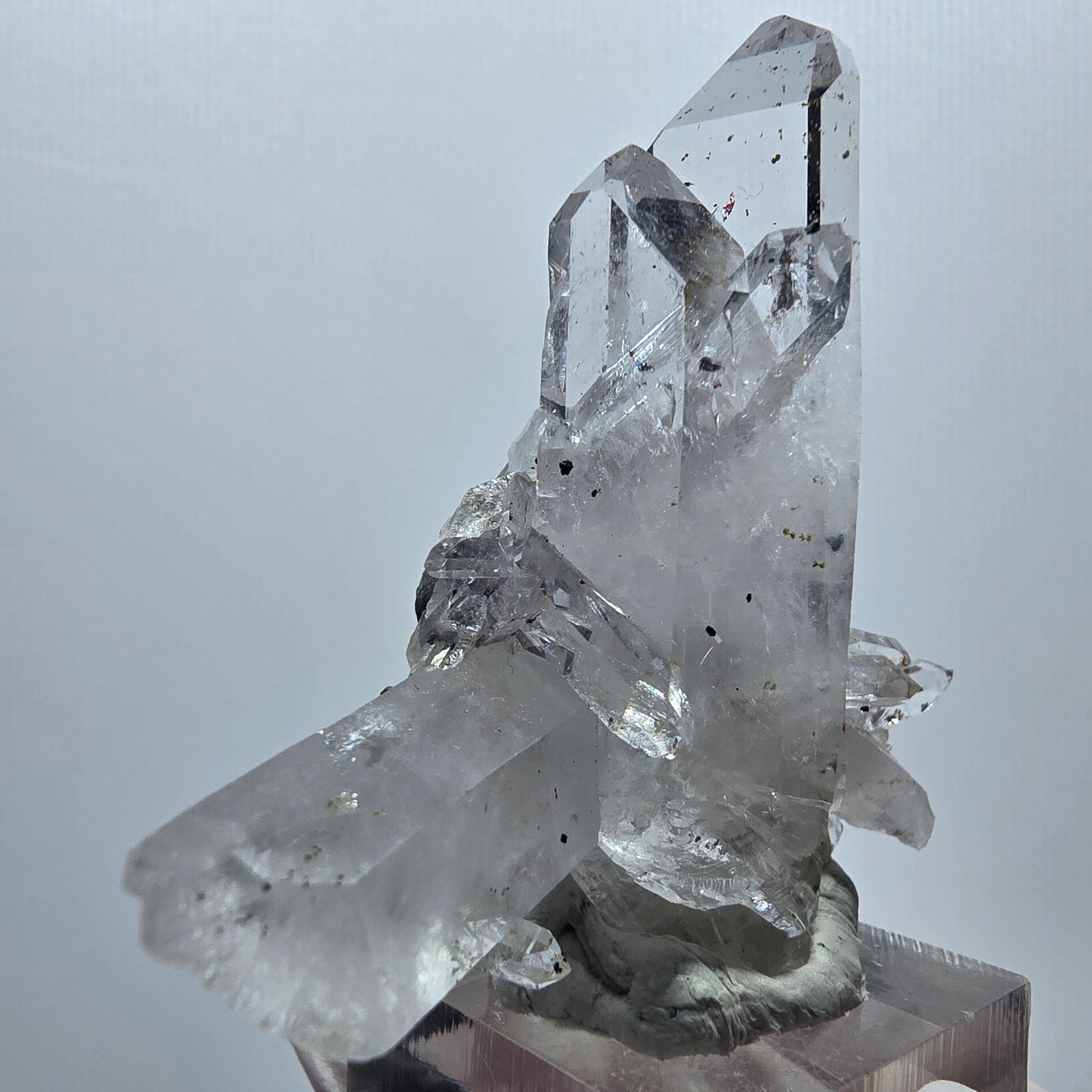 Harlekin Lemurian Skelett Rauchquarz Doppelender Stufe Streep Mine, Namibia 56*51*29mm #12948