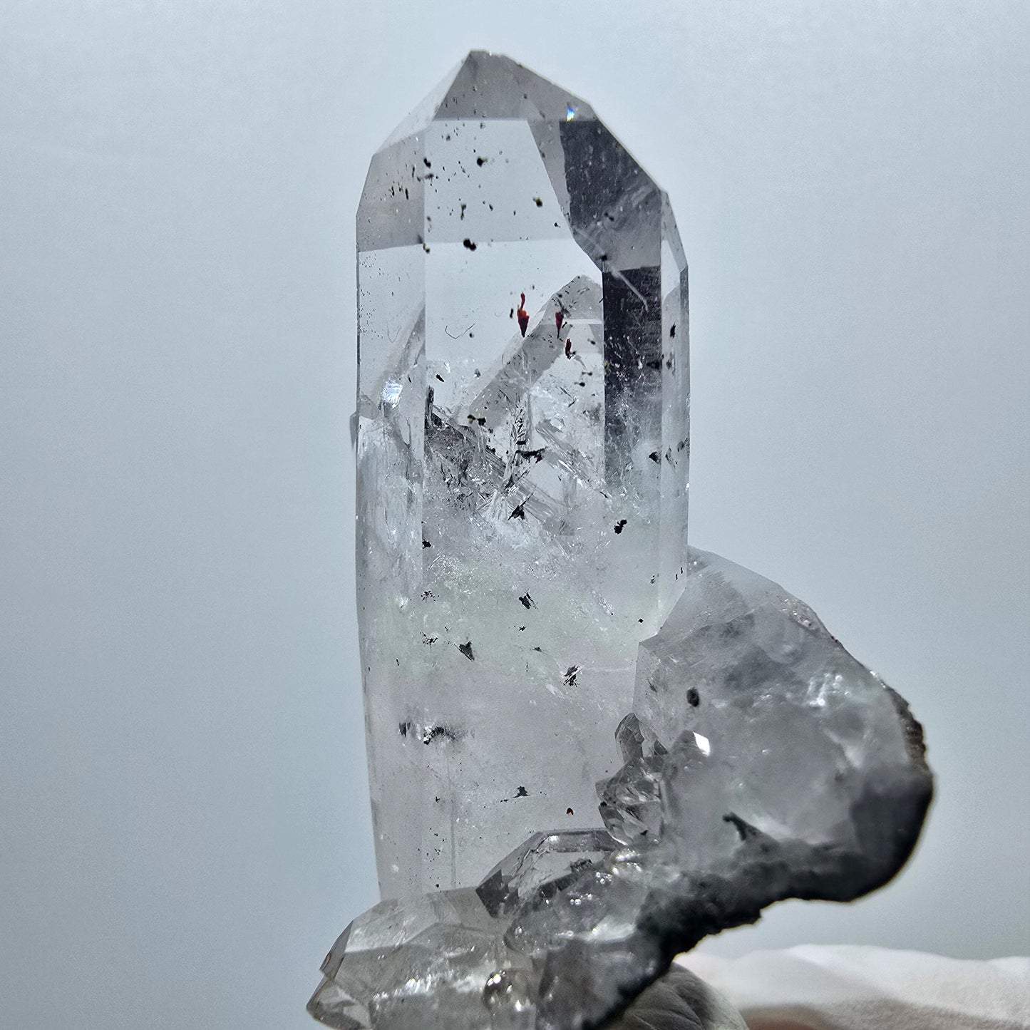 Harlekin Lemurian Skelett Rauchquarz Doppelender Stufe Streep Mine, Namibia 56*51*29mm #12948