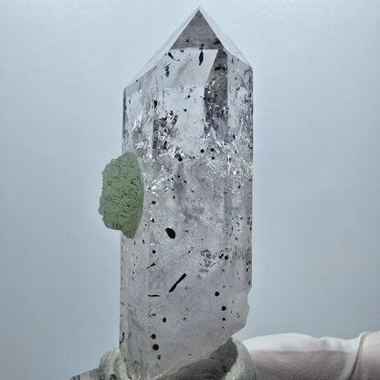Enhydro Harlekin Phantom Rauchquarz mit Analcim, Prehnit Streep Mine, Namibia 64*22*22mm #12949